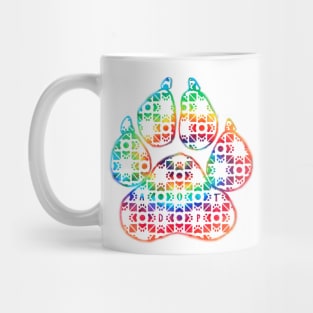 Tie Dye Adopt Paw Mug